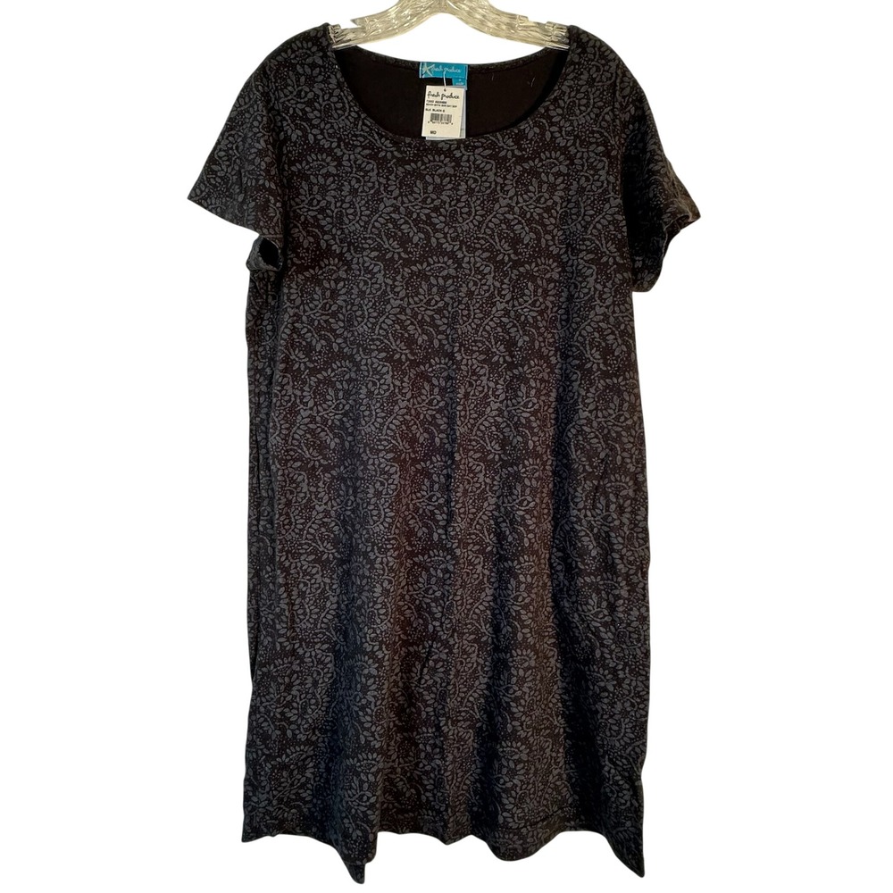 Fresh Produce Womens‎ Black Beach Batik Summer Day Scoop Neck Dress Size M NEW